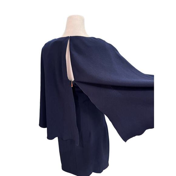 Trina Turk Navy Blue Cape Dress - Picture 6 of 14